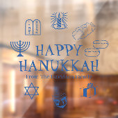 Happy Hanukkah Blau, die Dekoration des eigenen Fa Fensteraufkleber (Blatt 2)