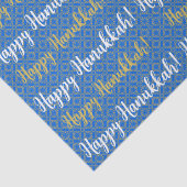 Happy Hanukkah Blau, Gold und Weiß Seidenpapier (Detail)