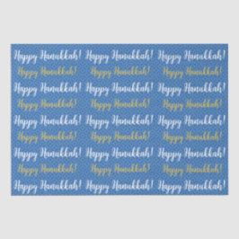 Happy Hanukkah Blau, Gold und Weiß Seidenpapier