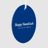 Happy Hanukkah Blau moderne gestreifte Muster nach Ornament (Vorderseite)