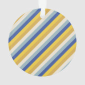 Happy Hanukkah Blau moderne gestreifte Muster nach Ornament (Rückseite)