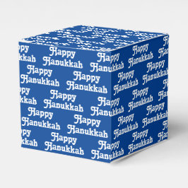 Happy Hanukkah Blau niedliche Typografie Muster Geschenkschachtel