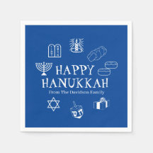 Happy Hanukkah Blau & Weiß benutzerdefinierte Fami