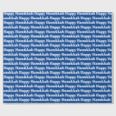 Happy Hanukkah blau weiß, moderne Typografie Gesch Geschenkpapier (Flach)