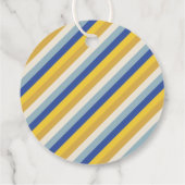 Happy Hanukkah blaue goldene Streifen bis vom mode Geschenkanhänger (Rückseite)