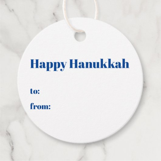 Happy Hanukkah blaue goldene Streifen bis vom mode Geschenkanhänger (Vorderseite)