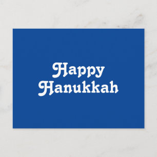"Happy Hanukkah" blaue weiße Feier Postkarte