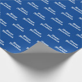 Happy Hanukkah blauen weißen jüdischen Urlaub nied Geschenkpapier (Ecke)