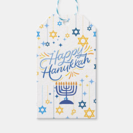 Happy Hanukkah Blue And Gold Geschenkanhänger