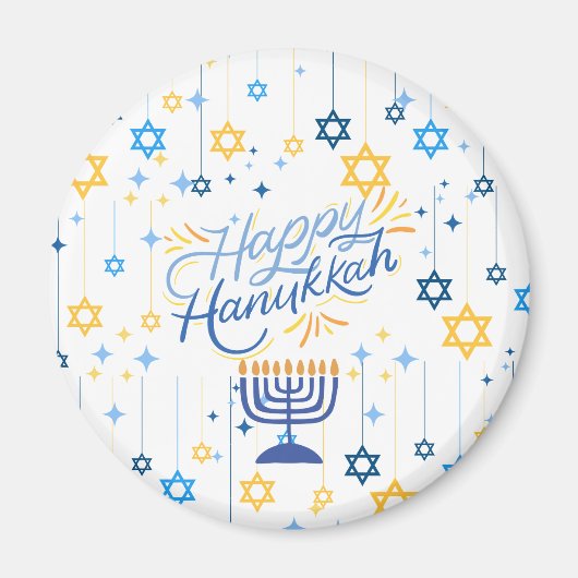 Happy Hanukkah Blue And Gold Magnet (Vorne)