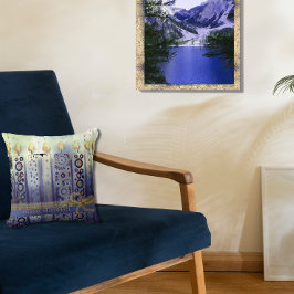 Happy Hanukkah Blue Candles Throw Pillow Kissen