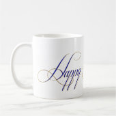 Happy Hanukkah Blue Gold Elegante Look Design Tass Kaffeetasse (Links)