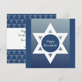 Happy Hanukkah Blue Greetings Karte