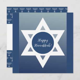 Happy Hanukkah Blue Greetings Karte