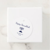 Happy Hanukkah Blue Menorah Geschenkanhänger (Beispiel)