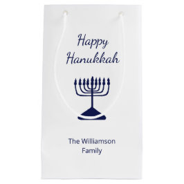 Happy Hanukkah Blue Menorah Holiday Kleine Geschenktüte