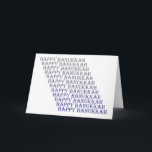 Happy Hanukkah Blue Silver Gray Card Feiertagskarte<br><div class="desc">Zeigen Sie Ihren Lieben,  die Ihnen wichtig sind,  indem Sie ihnen diese Happy Hanukkah Card schicken. Die Worte Happy Hanukkah von blau bis grau machen dieses Design einzigartig!</div>