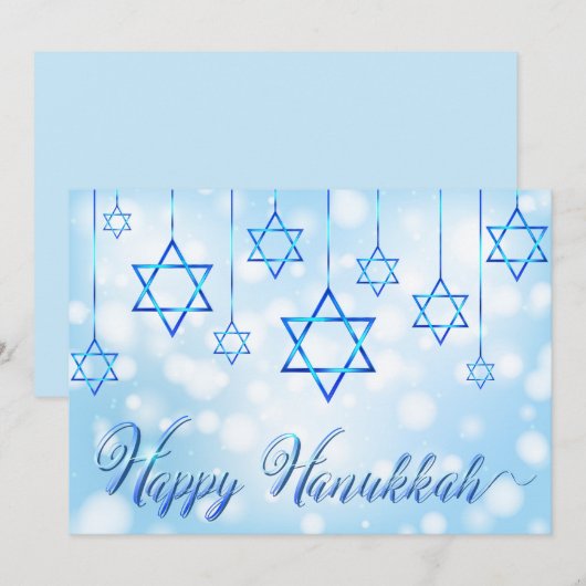 Happy Hanukkah Blue Star von David (Vorne/Hinten)