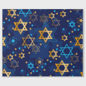 Happy Hanukkah Blue Star von David Menorah Geschenkpapier (Flach)