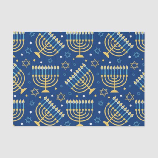 Happy Hanukkah Blue Star von David Tissue Seidenpapier (Vorderseite)