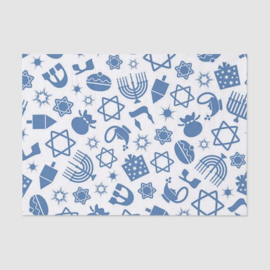 Happy Hanukkah Blue Star von David Tissue Seidenpapier (Vorderseite)