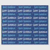 Happy Hanukkah Blue Stars Geschenkpapier (Flach)