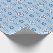 Happy Hanukkah Blue und White Menorah Geschenkpapier (Ecke)