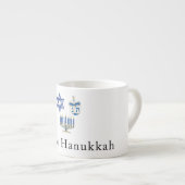 Happy Hanukkah Blue & White Espressotasse (Vorderseite Rechts)