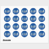 Happy Hanukkah Blue & White Gnome Stickers (Blatt)