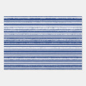 Happy Hanukkah Blue Winter Geschenkpapier Set (Vorderseite 3)