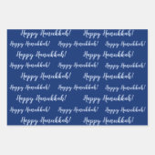 Happy Hanukkah Blue Winter Geschenkpapier Set (Vorderseite)