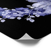 Happy Hanukkah Blue Wreath/Star Designed Print Poster (Ecke)