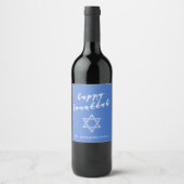 Happy Hanukkah - Blue Zickzack Star von David Weinetikett (Vorderseite)