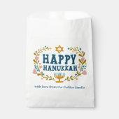 HAPPY HANUKKAH Blumenkranz Jüdischer Urlaub CUSTOM Geschenktütchen (Vorderseite)