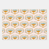 HAPPY HANUKKAH Blumenkranz Jüdisches Holiday Set Geschenkpapier Set (Vorderseite 3)