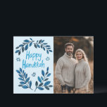 Happy Hanukkah Botanical Watercolor CUSTOM FOTO Karte<br><div class="desc">Süß zeichn, jemanden glücklich hanukkah zu wünschen! Klicken Sie auf "Bearbeiten mit dem Design-Tool", um Ihr eigenes Foto und Text hinzuzufügen. Auch als Postkarte, Grußkarte, Fotokarte oder digitaler Download erhältlich, um sofort per E-Mail oder SMS zu senden. Karo meinen Shop für mehr oder lass mir wissen, wenn Sie etwas Angewohntes...</div>