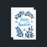 Happy Hanukkah Botanical Watercolor Feiertagspostkarte<br><div class="desc">Süß zeichn, jemanden glücklich hanukkah zu wünschen! Klicken Sie auf "Bearbeiten mit dem Design-Tool", um Ihren eigenen Text hinzuzufügen. Auch als Grußkarte oder digitaler Download verfügbar, um sofort per E-Mail oder SMS zu senden. Karo meinen Shop für mehr oder lass mir wissen, wenn Sie etwas Angewohntes wollen! Ich kann benutzerdefinierte...</div>