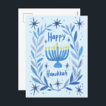 Happy Hanukkah Botanische Menorah Wasserfarbe Feiertagspostkarte<br><div class="desc">Süß zeichn, jemanden glücklich hanukkah zu wünschen! Klicken Sie auf "Bearbeiten mit dem Design-Tool", um Ihren eigenen Text hinzuzufügen. Auch als Grußkarte oder digitaler Download verfügbar, um sofort per E-Mail oder SMS zu senden. Karo meinen Shop für mehr oder lass mir wissen, wenn Sie etwas Angewohntes wollen! Ich kann benutzerdefinierte...</div>