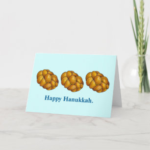 Happy Hanukkah Braided Challah Brot Chanukah Feiertagskarte
