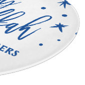 Happy Hanukkah Brush Script Individuelle Name Schneidebrett (Ecke)