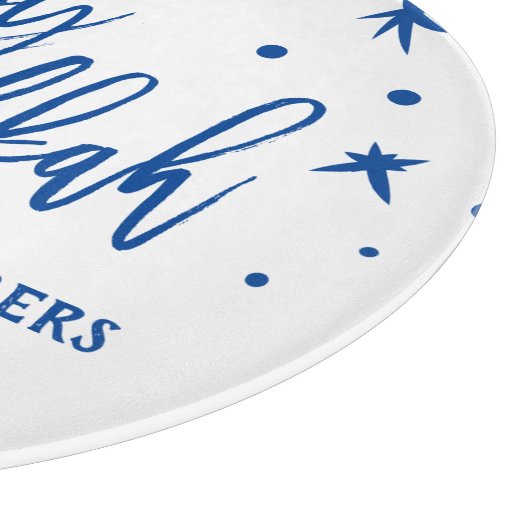 Happy Hanukkah Brush Script Individuelle Name Schneidebrett (Ecke)