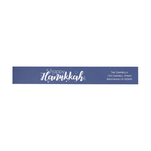 Happy Hanukkah Bubbles Wraparound Address Label (Person)