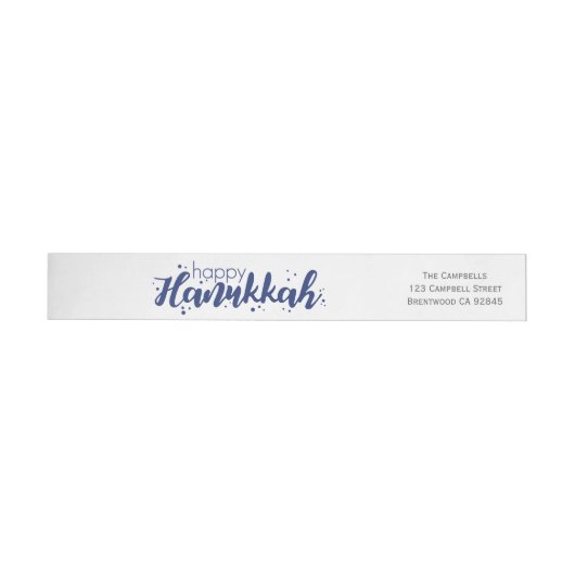 Happy Hanukkah Bubbles Wraparound Address Label (Person)