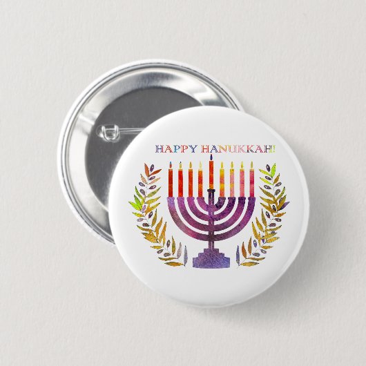 Happy Hanukkah Button (Vorne & Hinten)