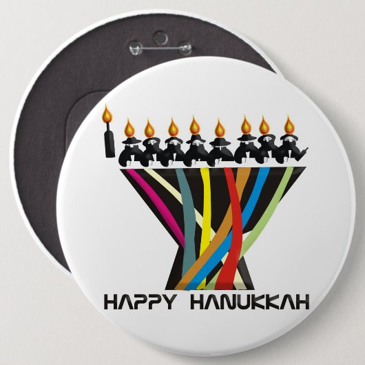 Happy Hanukkah Button (Vorne & Hinten)