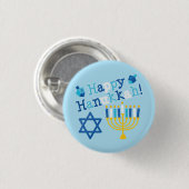 Happy Hanukkah Button (Vorne & Hinten)