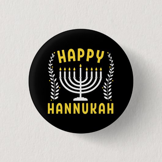 Happy Hanukkah Button (Vorderseite)
