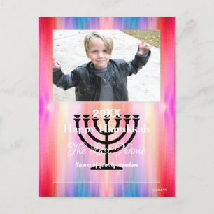 Happy Hanukkah Candle Foto Postcard - HAMbWG Feiertagspostkarte