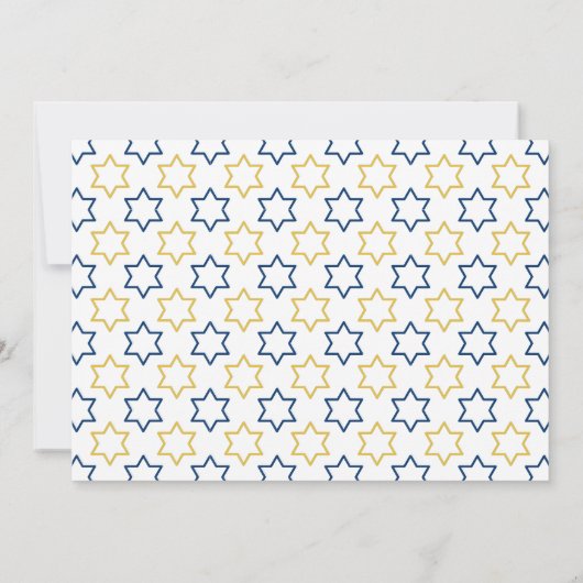 Happy Hanukkah Candles Blue Holidays Foto Einladung (Rückseite)