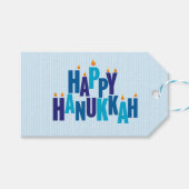 Happy Hanukkah Candles Holiday Geschenkanhänger (Vorderseite (Horizontal))